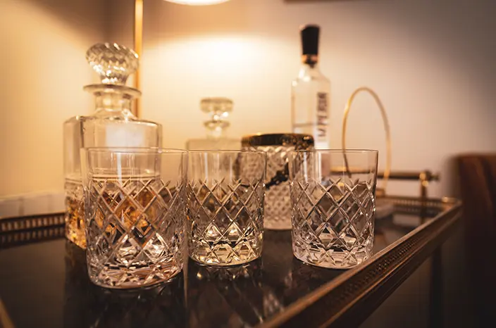 Verres à whisky de l'hotel Saint Christophe