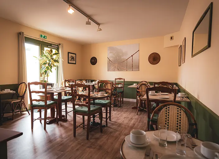 Salle de petit déjeuner de l'hotel Saint Christophe